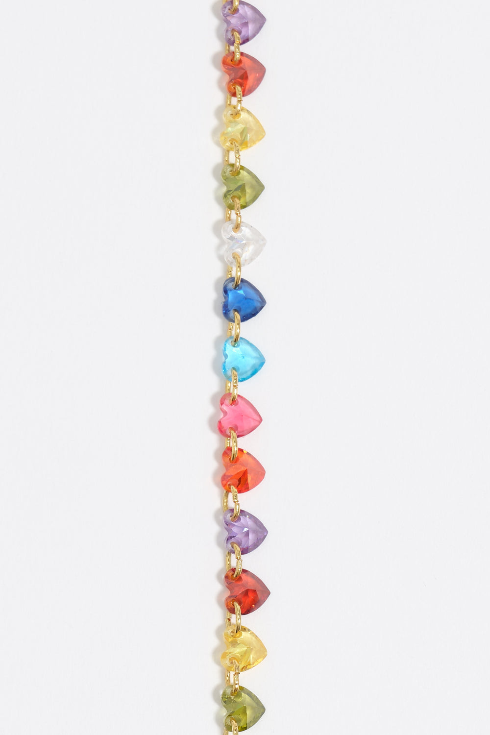 Gold-tone hearts crystals bracelet
