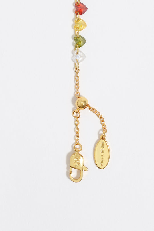 Gold-tone hearts crystals bracelet