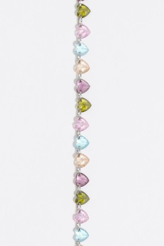 Silver-tone hearts multicolor crystals bracelet - MYHOLDAL LEBANON