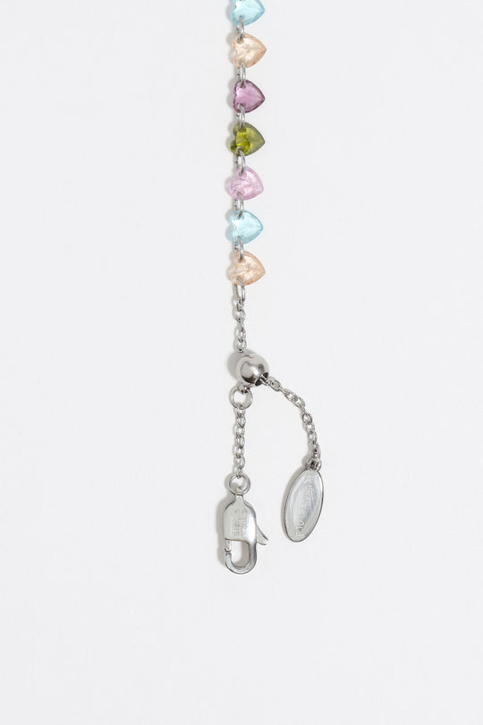 Silver-tone hearts multicolor crystals bracelet - MYHOLDAL LEBANON