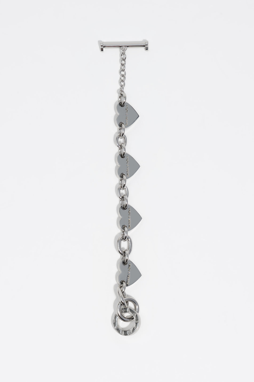 Silver hearts chain bracelet