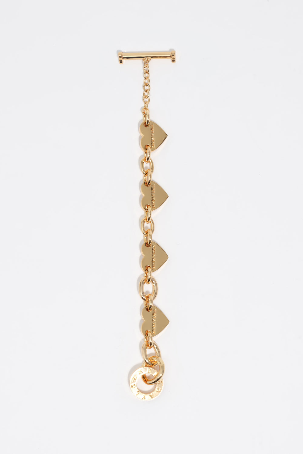 Hearts gold chain bracelet