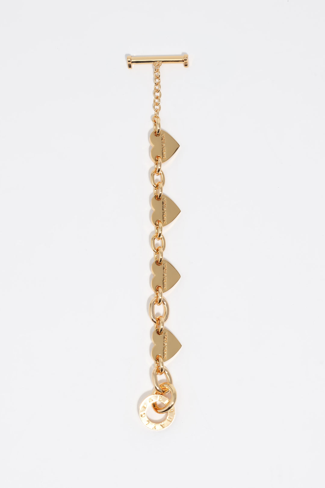 Hearts gold chain bracelet