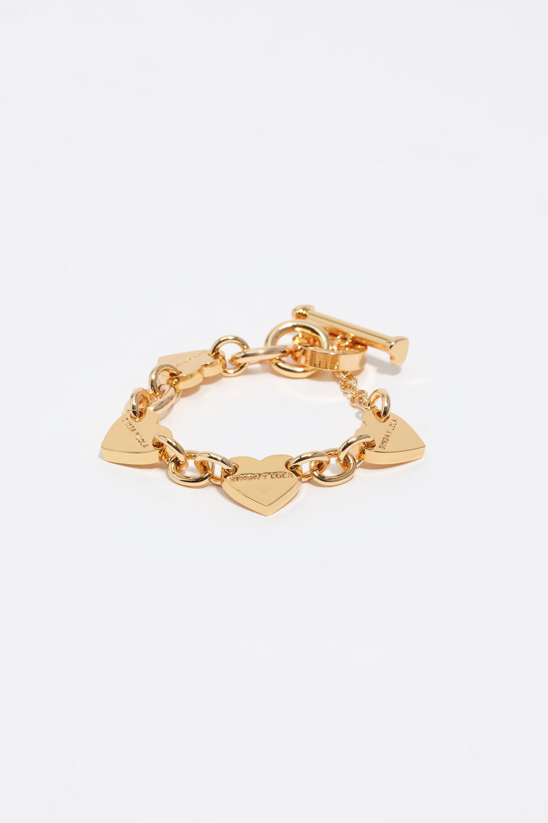 Hearts gold chain bracelet