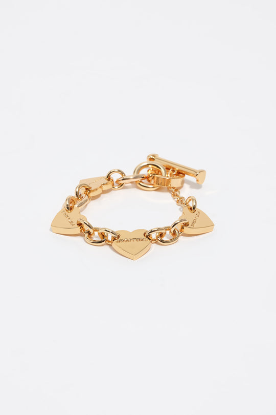 Hearts gold chain bracelet