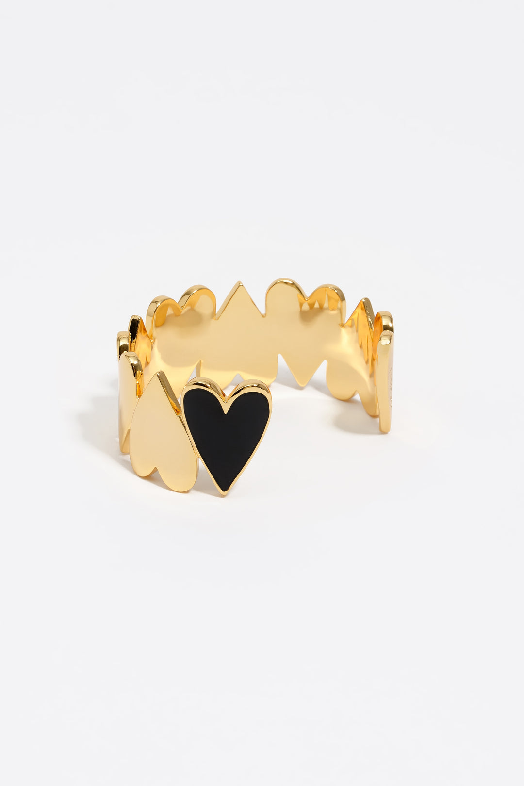 Gold hearts rigid bracelet