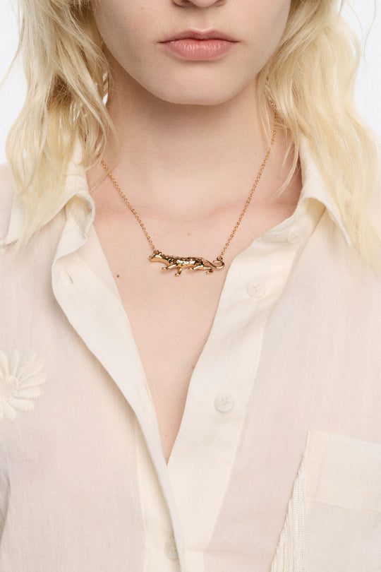 Dark gold panther necklace