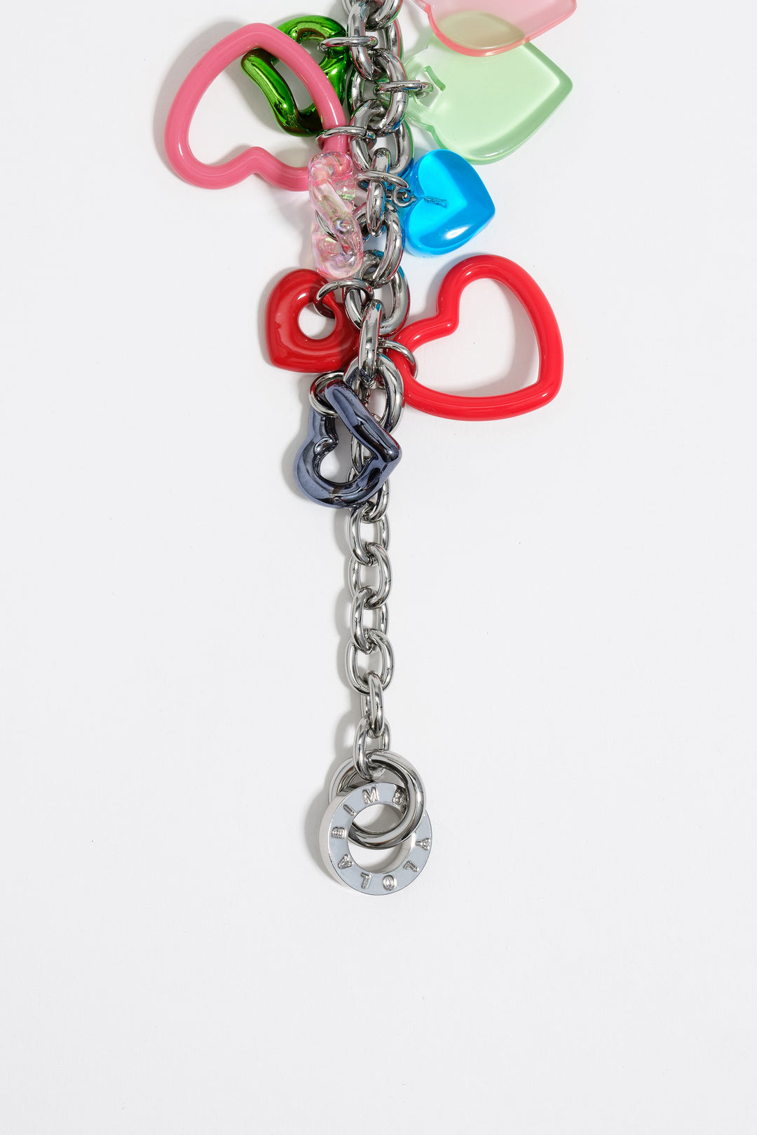 Multicolor hearts chain necklace