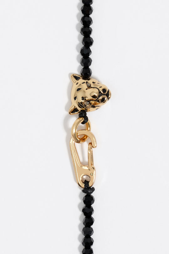 Panther black crystals necklace