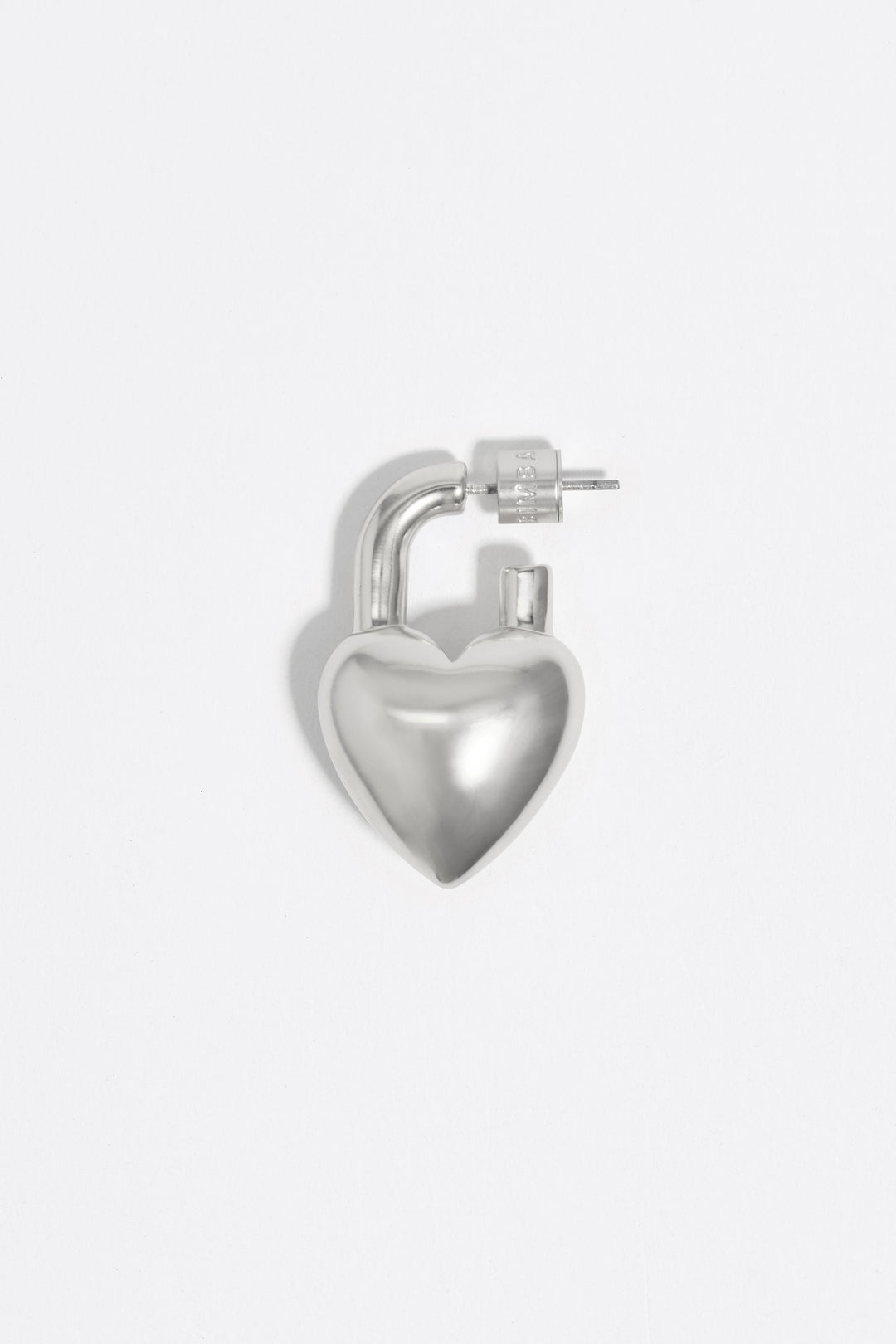 Silver padlock heart earrings