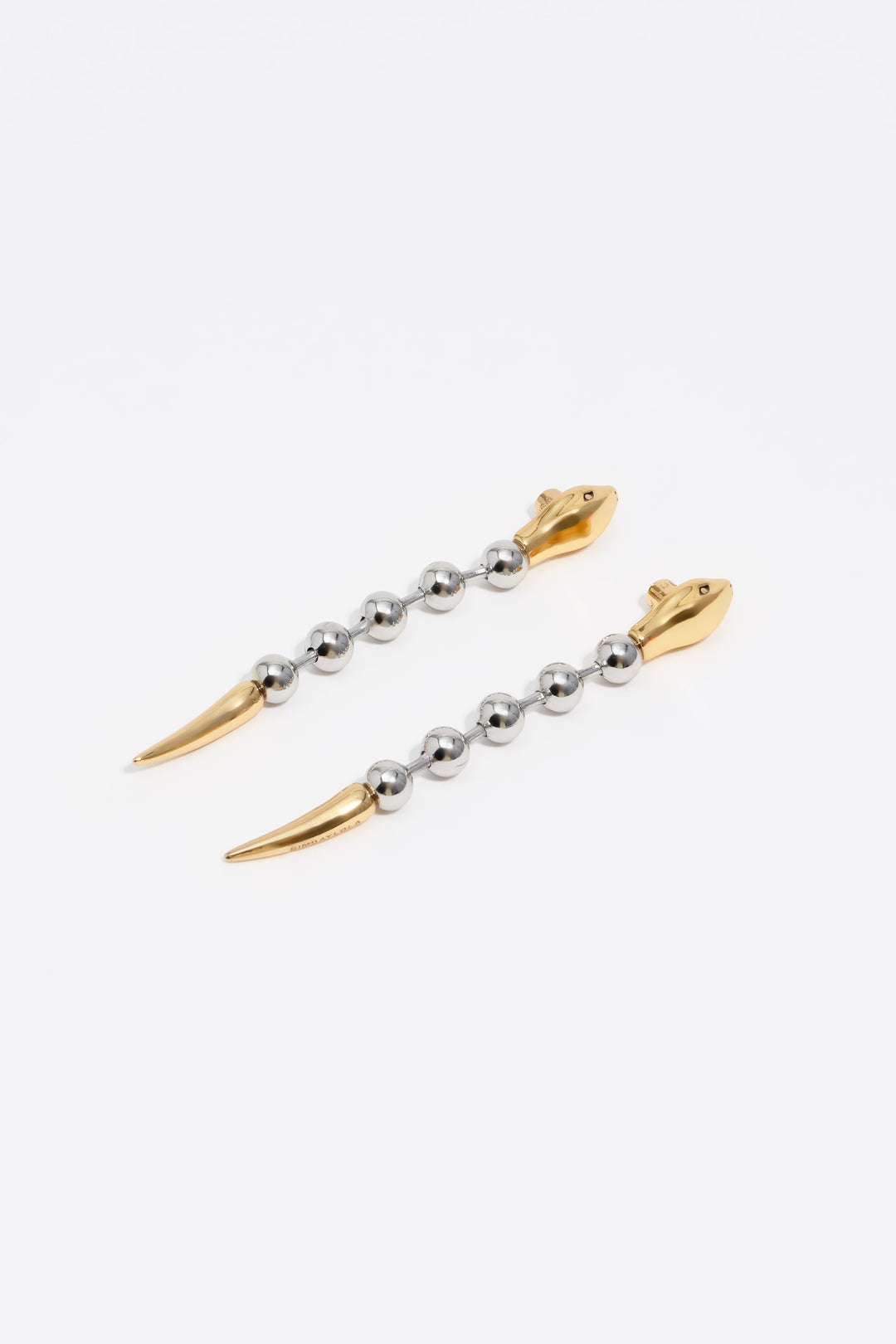 Two-tone snake earrings