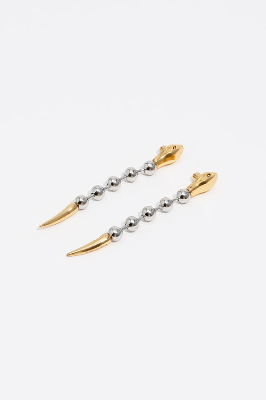 Two-tone snake earrings