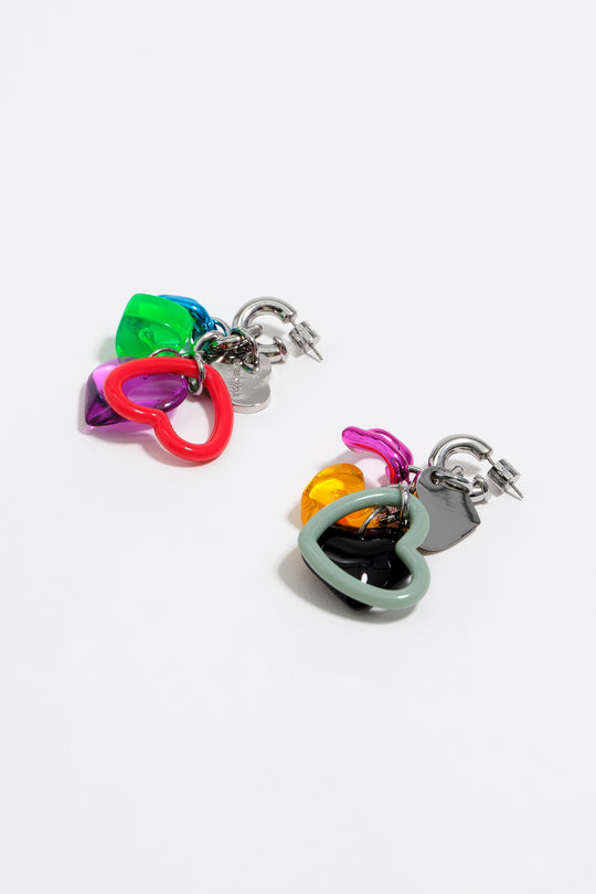 Multicolor hearts earrings
