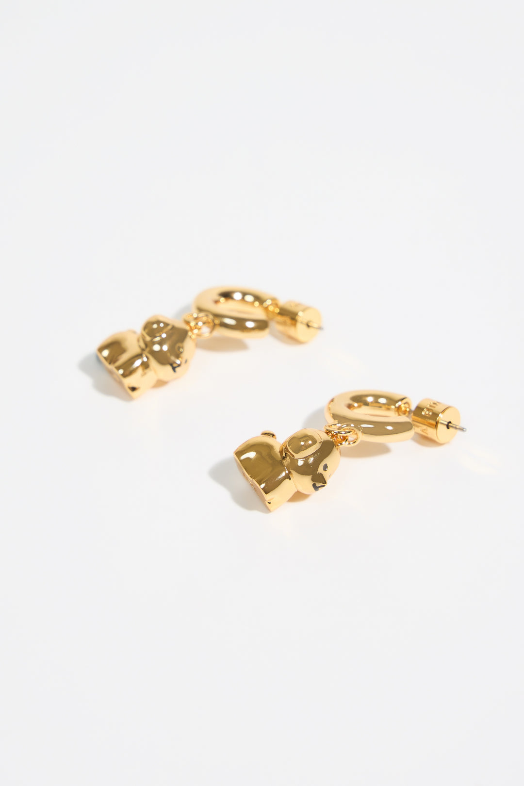 Gold dog hoop earrings