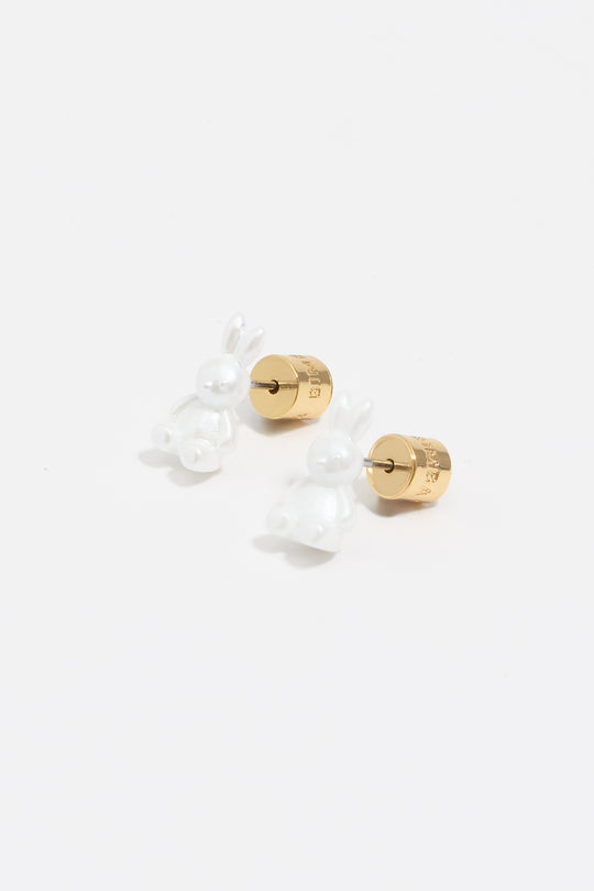 Pearl rabbit earrings