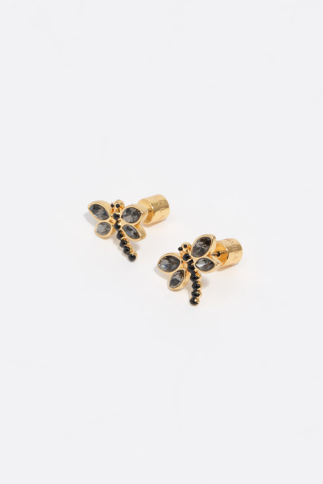 Mini gold dragonfly earrings