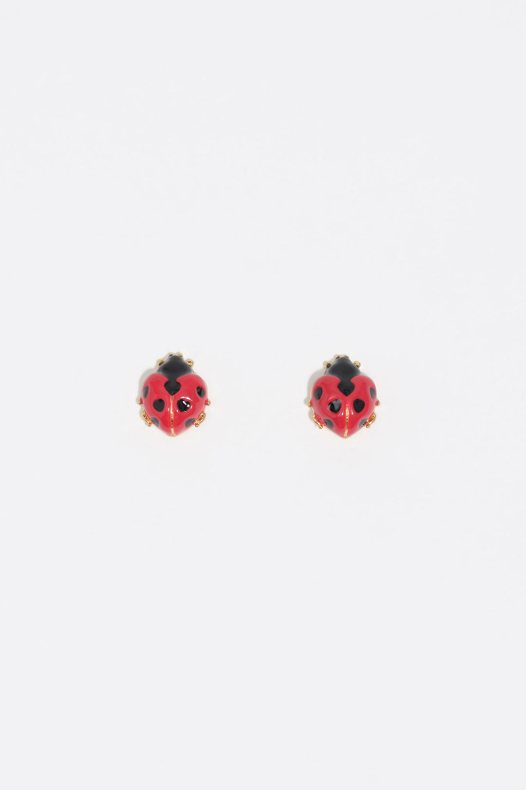 Mini red ladybug earrings