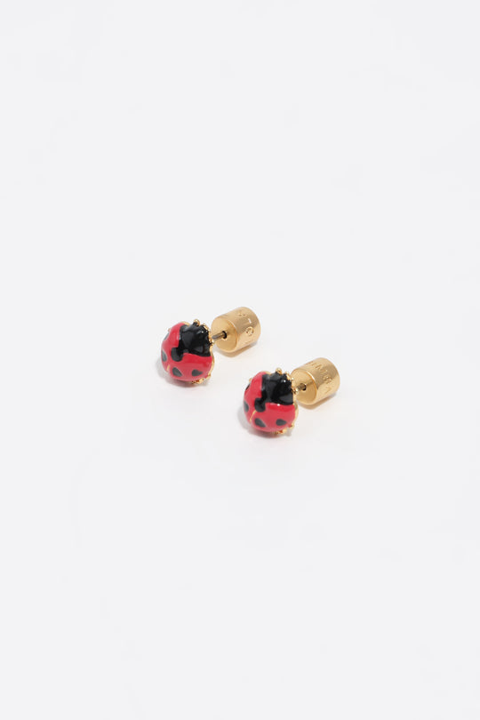 Mini red ladybug earrings