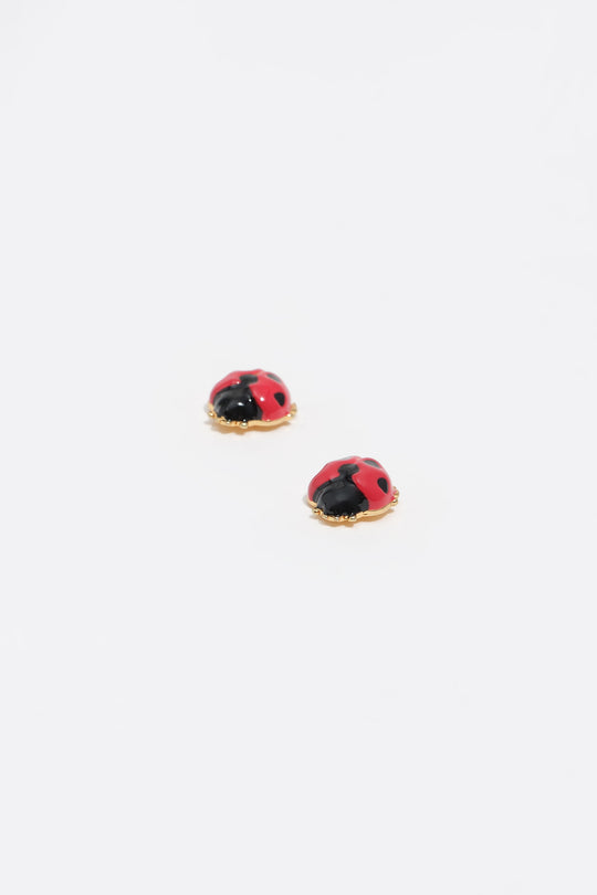 Mini red ladybug earrings