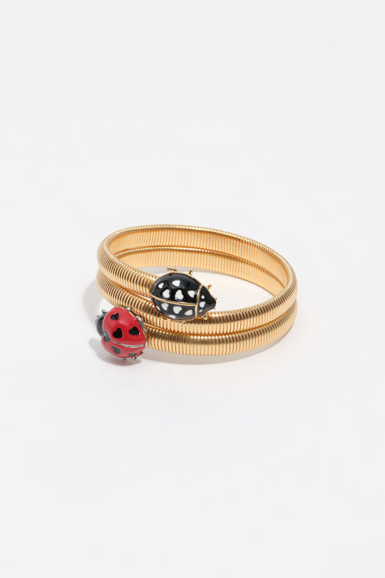 Gold spiral beetles bracelet