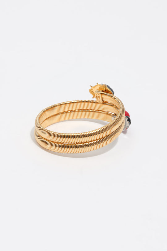 Gold spiral beetles bracelet