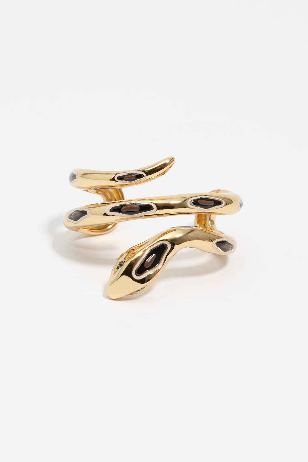 Gold snake rigid bracelet