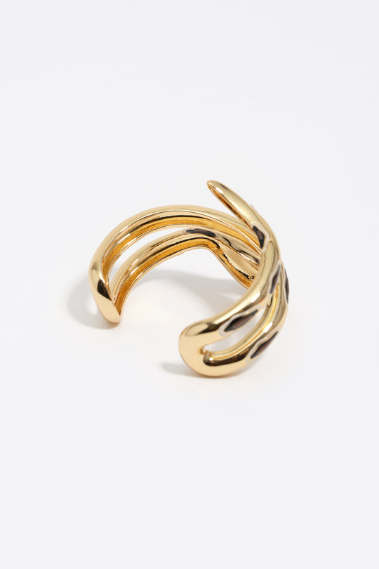 Gold snake rigid bracelet
