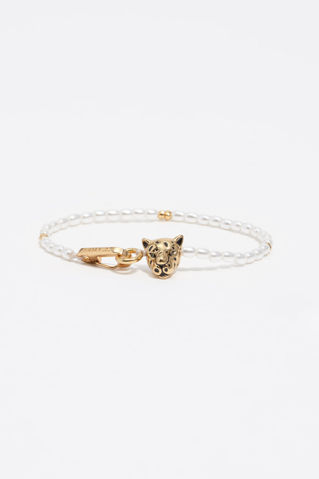 Gold panther and pearls bracelet