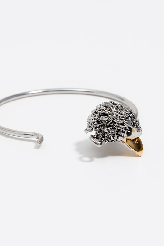 Silver eagle rigid bracelet