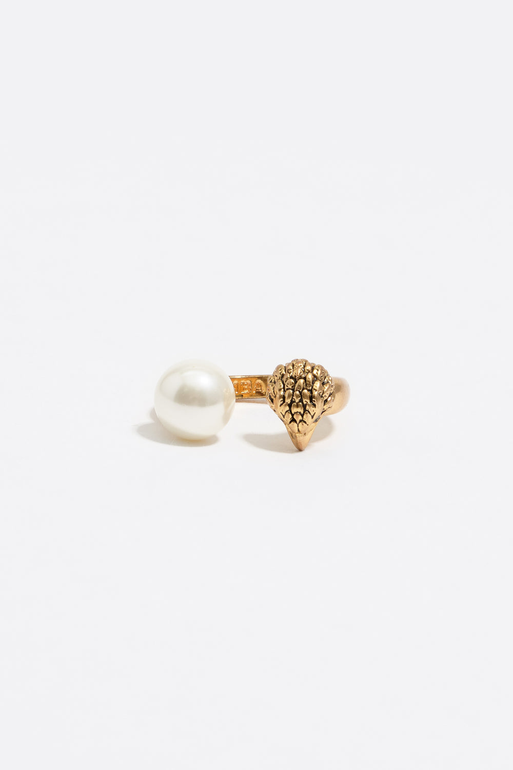 Gold eagle and pearl ring