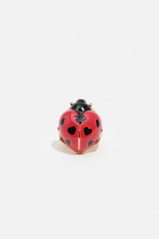 Red ladybug ring