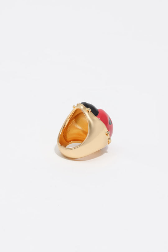 Red ladybug ring