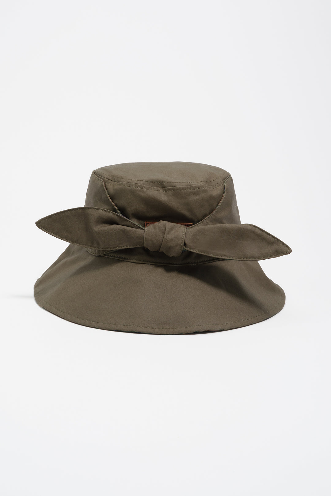 Khaki cotton tie bucket hat