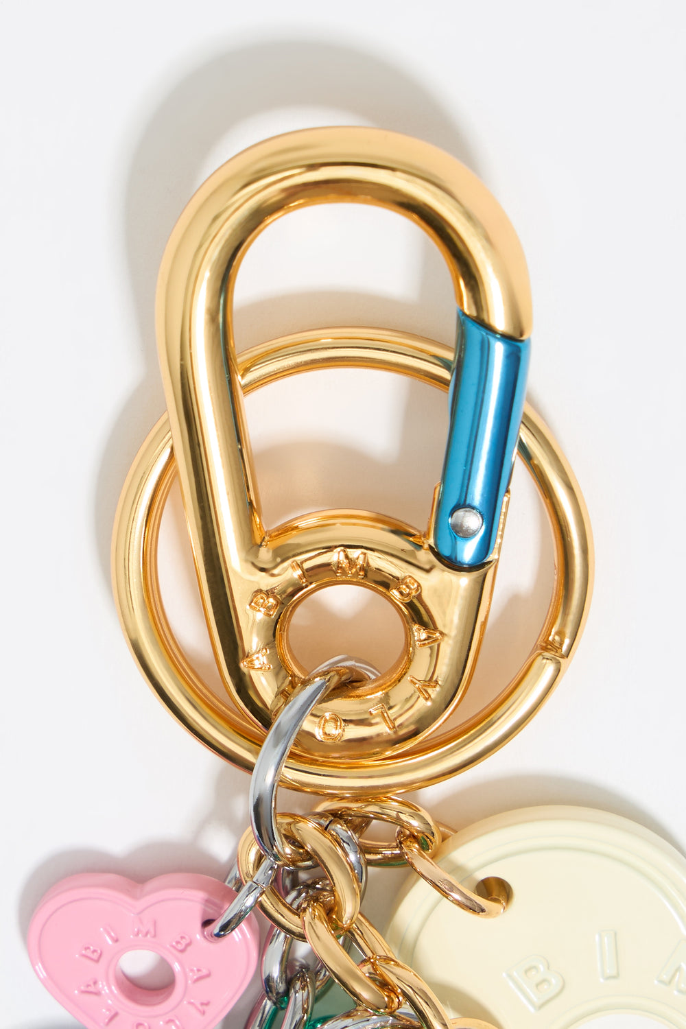 Crystal and hearts key ring