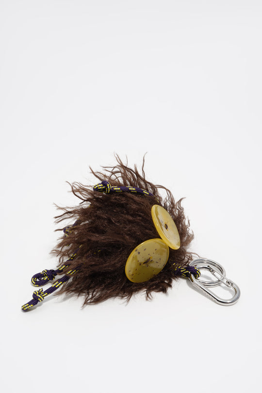 Brown fur Consuelo key ring