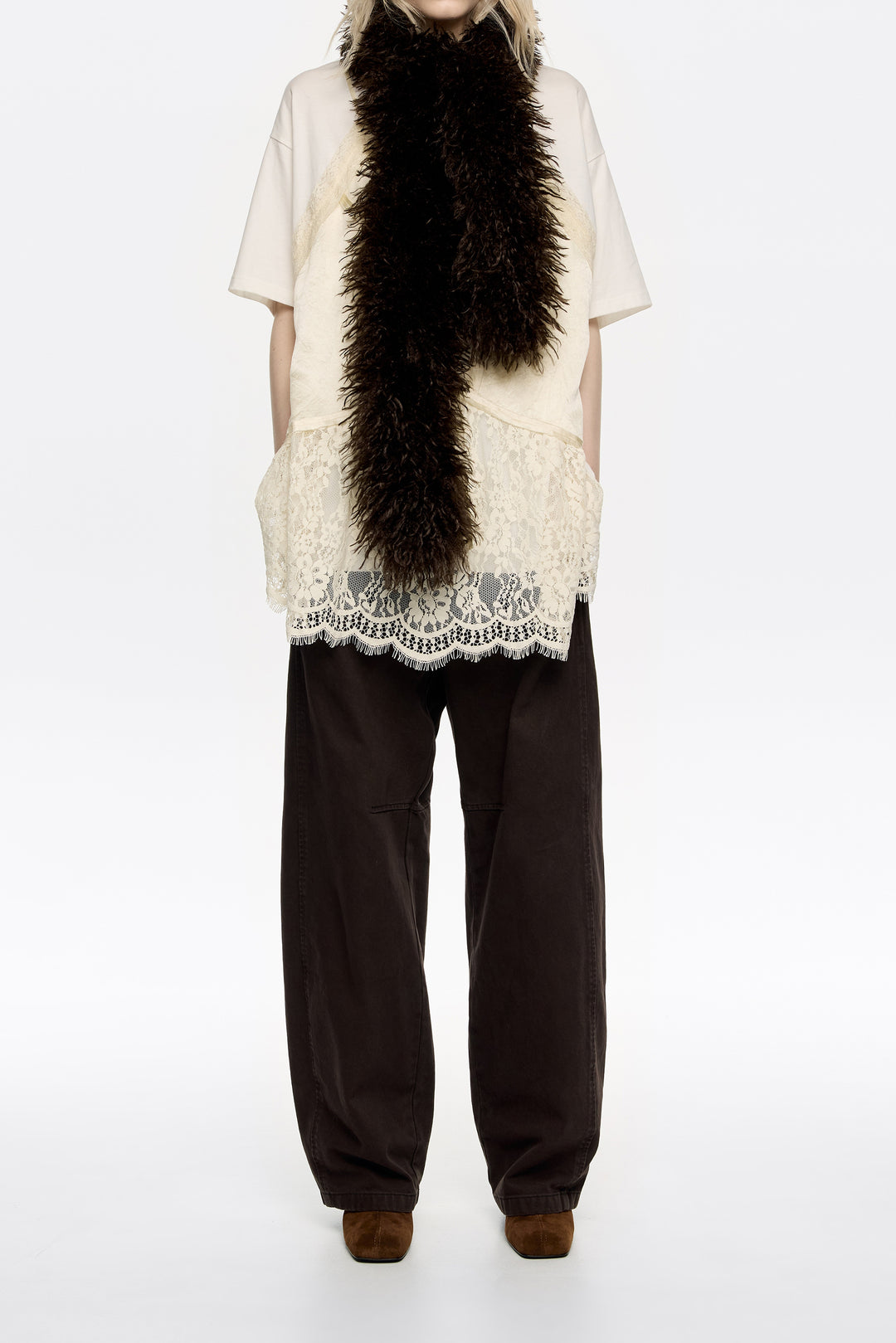 Brown fur boa