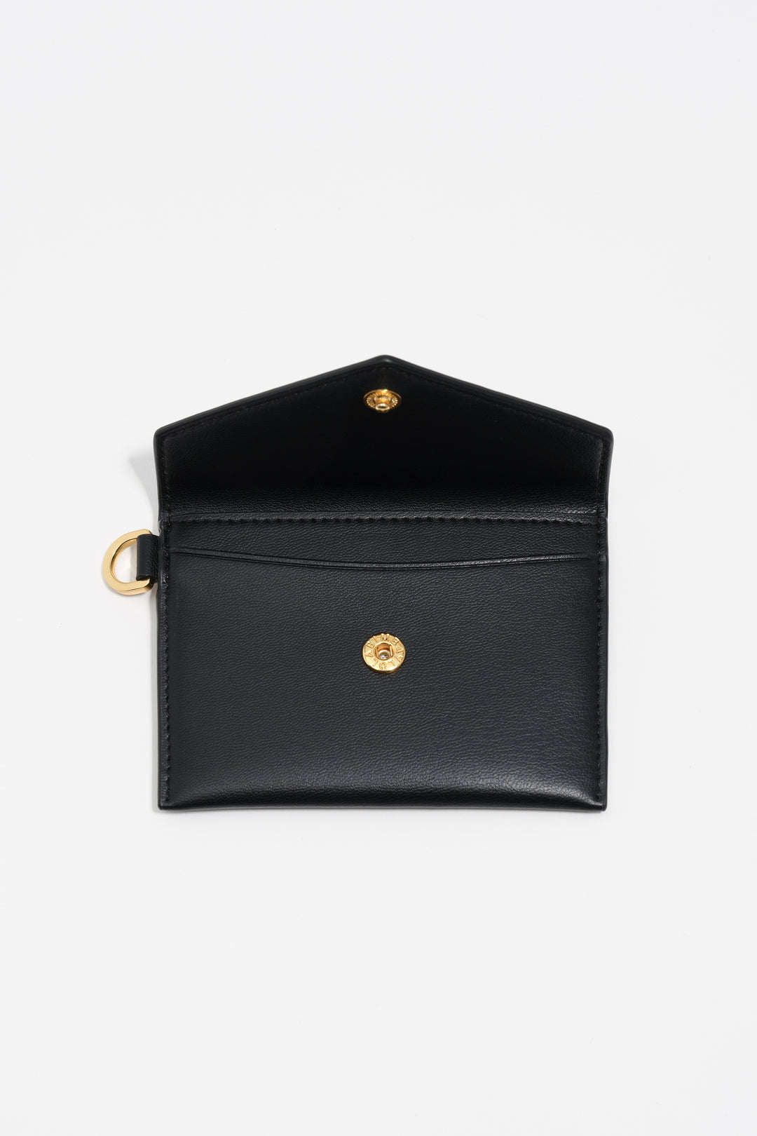 Black leather flap card holder