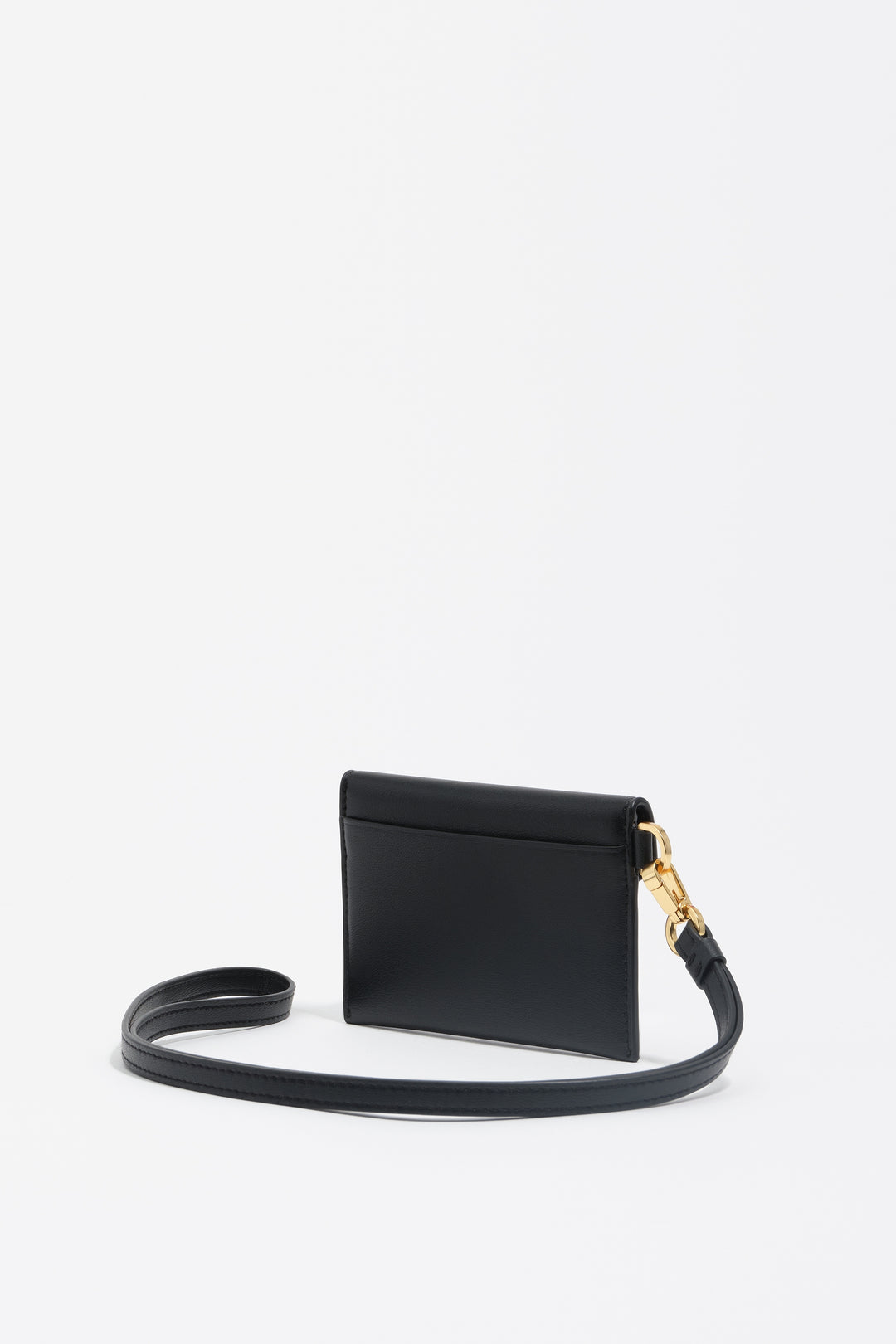 Black leather flap card holder