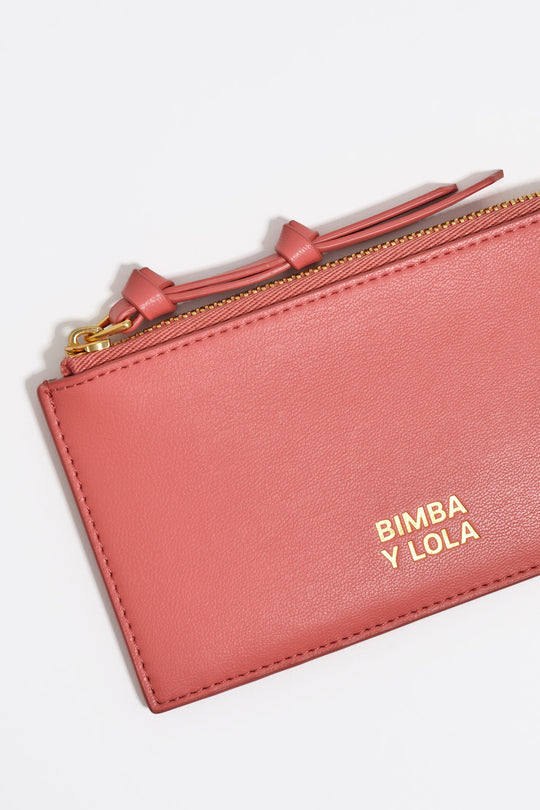 Bubblegum pink leather purse