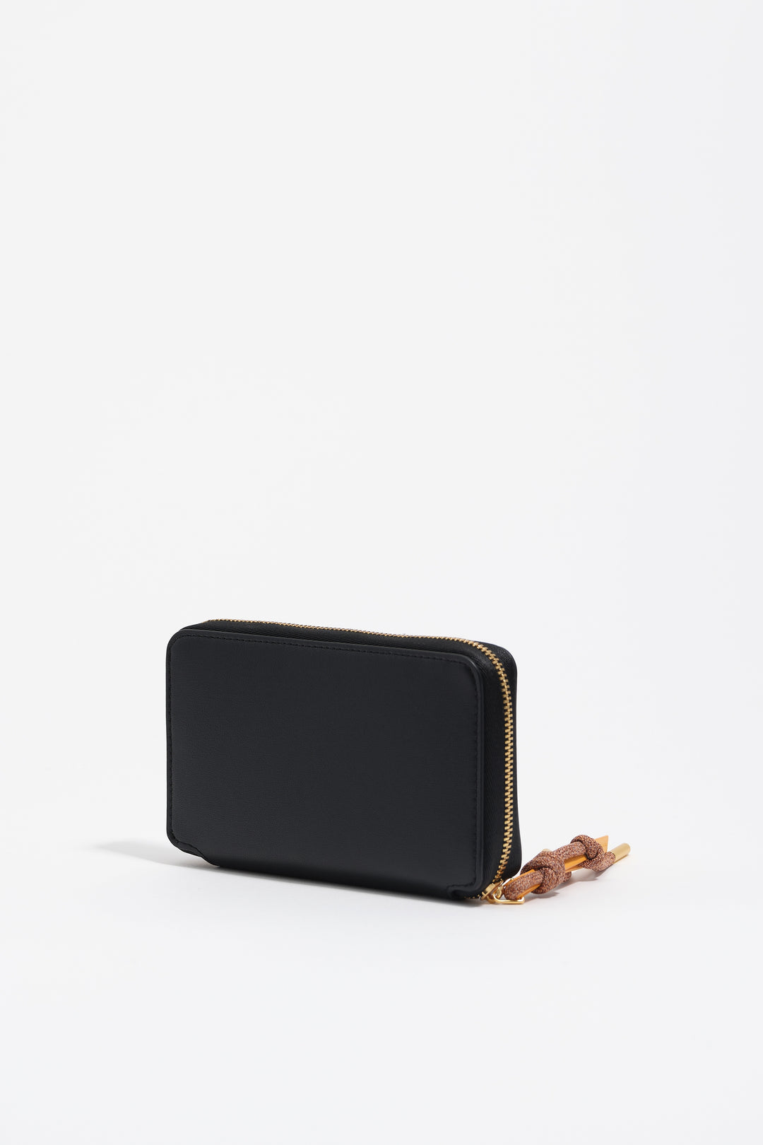Medium black leather horizontal wallet