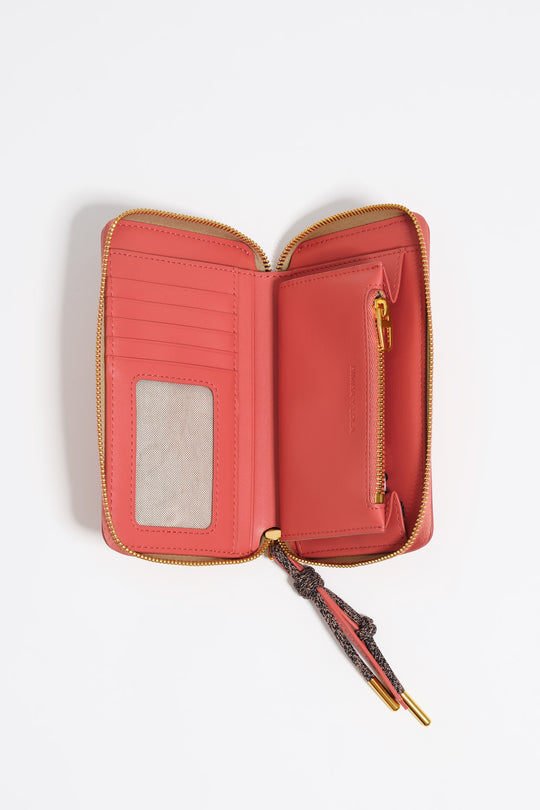 Bubblegum pink leather wallet