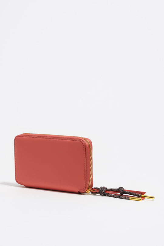 Bubblegum pink leather wallet