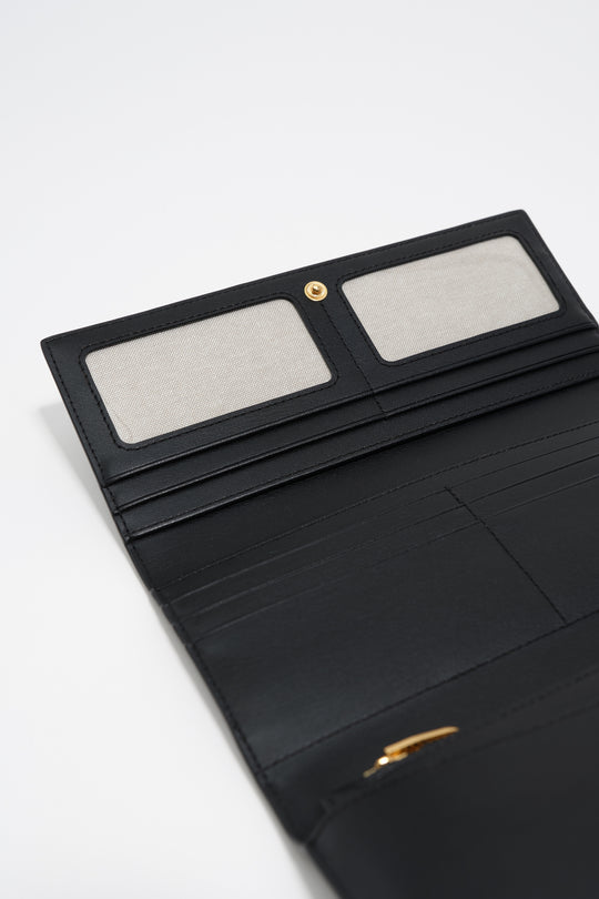Black leather continental wallet