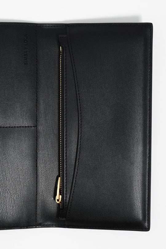 Black leather continental wallet