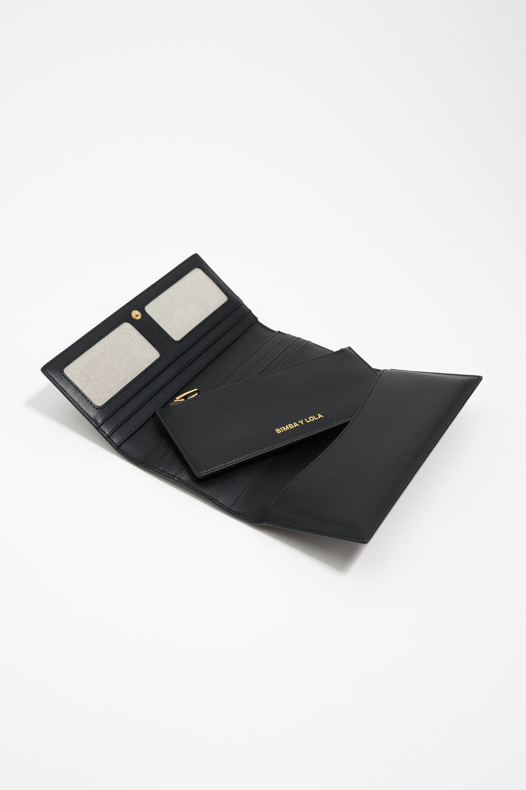 Black leather continental wallet