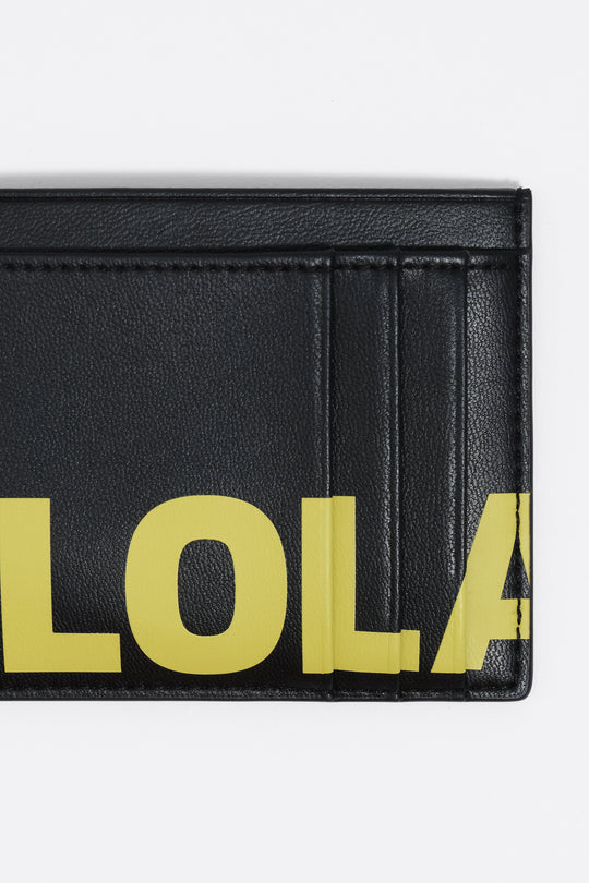 Black leather card holder
