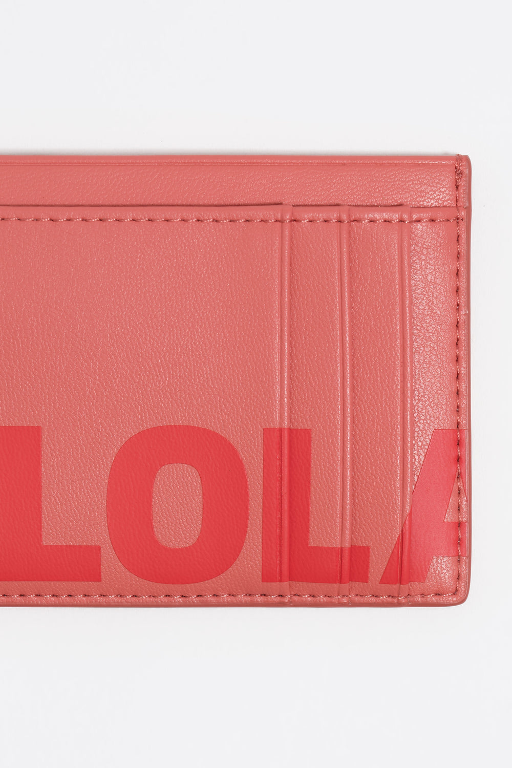 Bubblegum pink leather card holder