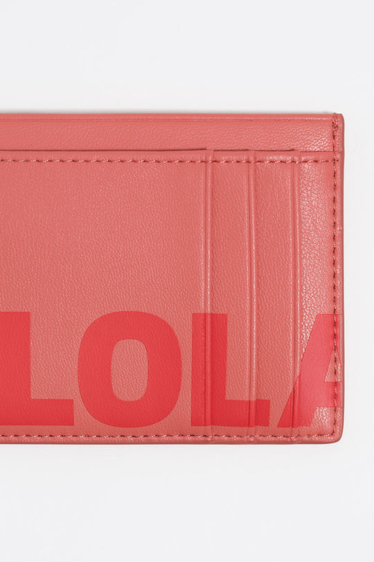 Bubblegum pink leather card holder