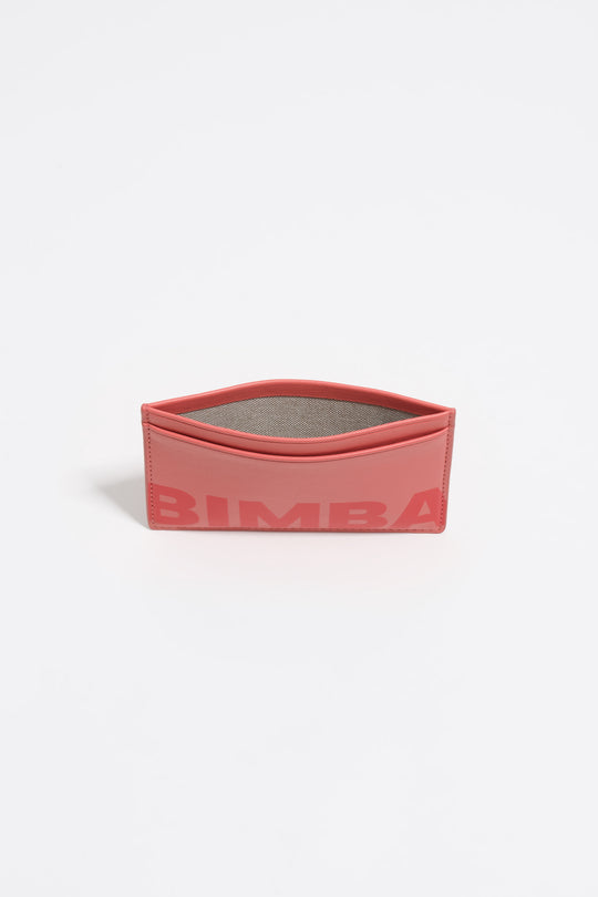 Bubblegum pink leather card holder