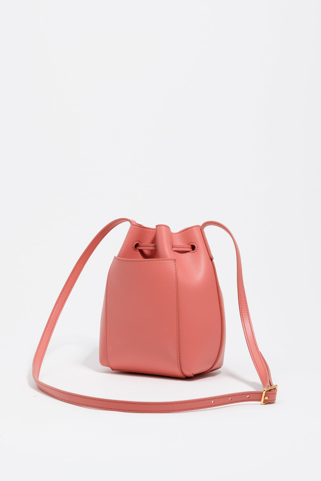 Bubblegum pink leather Bucket bag
